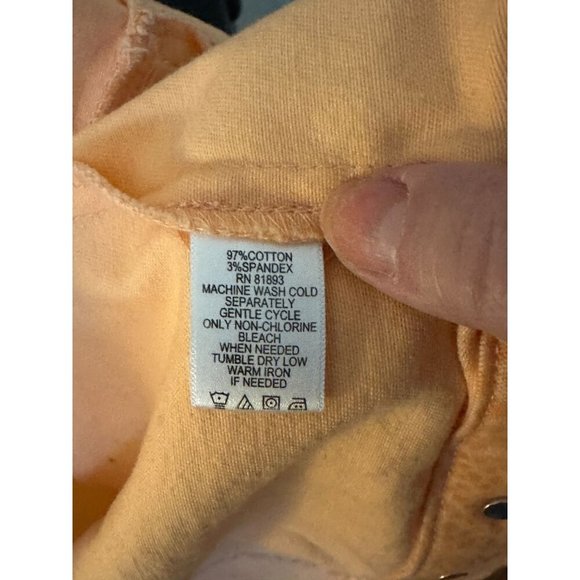 Denim & Co Jean Jacket Peach Leopard Print Size 1x QVC - Picture 3 of 4